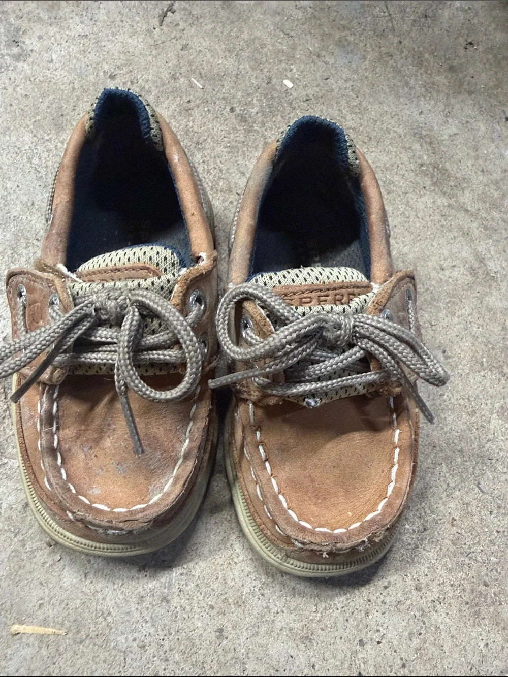 Sperry Kids Tan Brown Moccasin Boat Shoes